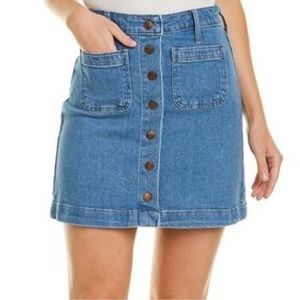 Madewell McCaren Denim Snap Button Front Mini Skirt Coastal Cowgirl 2020-25